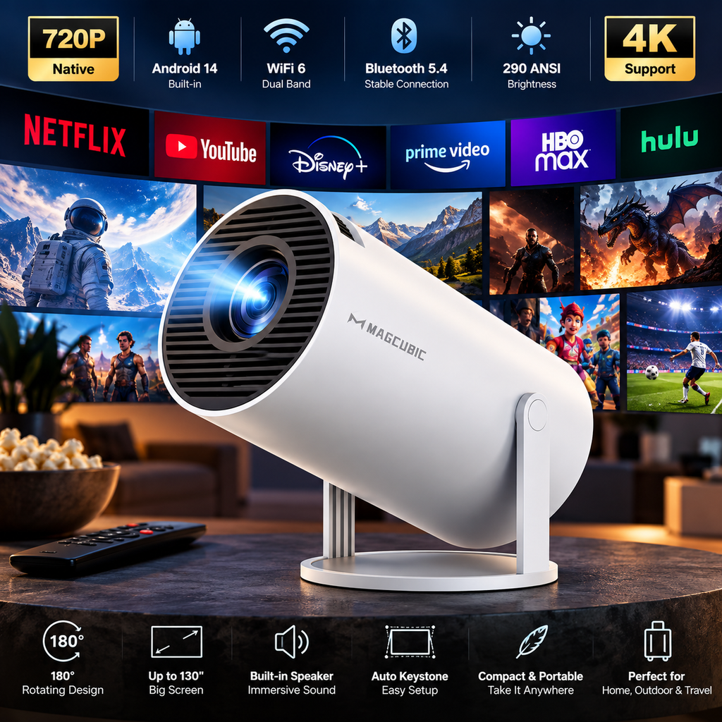 Glow Cinema™ HY300 Pro+ Smart Projector