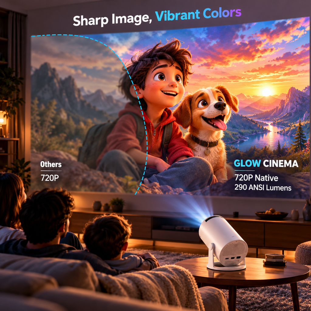 Glow Cinema™ HY300 Pro+ Smart Projector