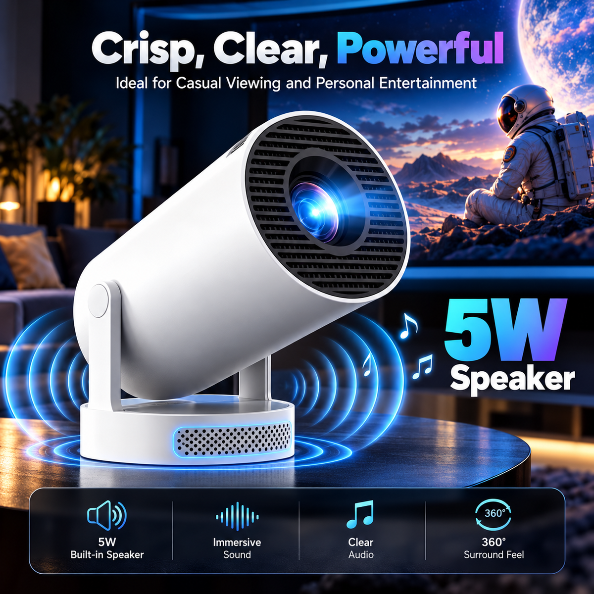 Glow Cinema™ HY300 Pro+ Smart Projector