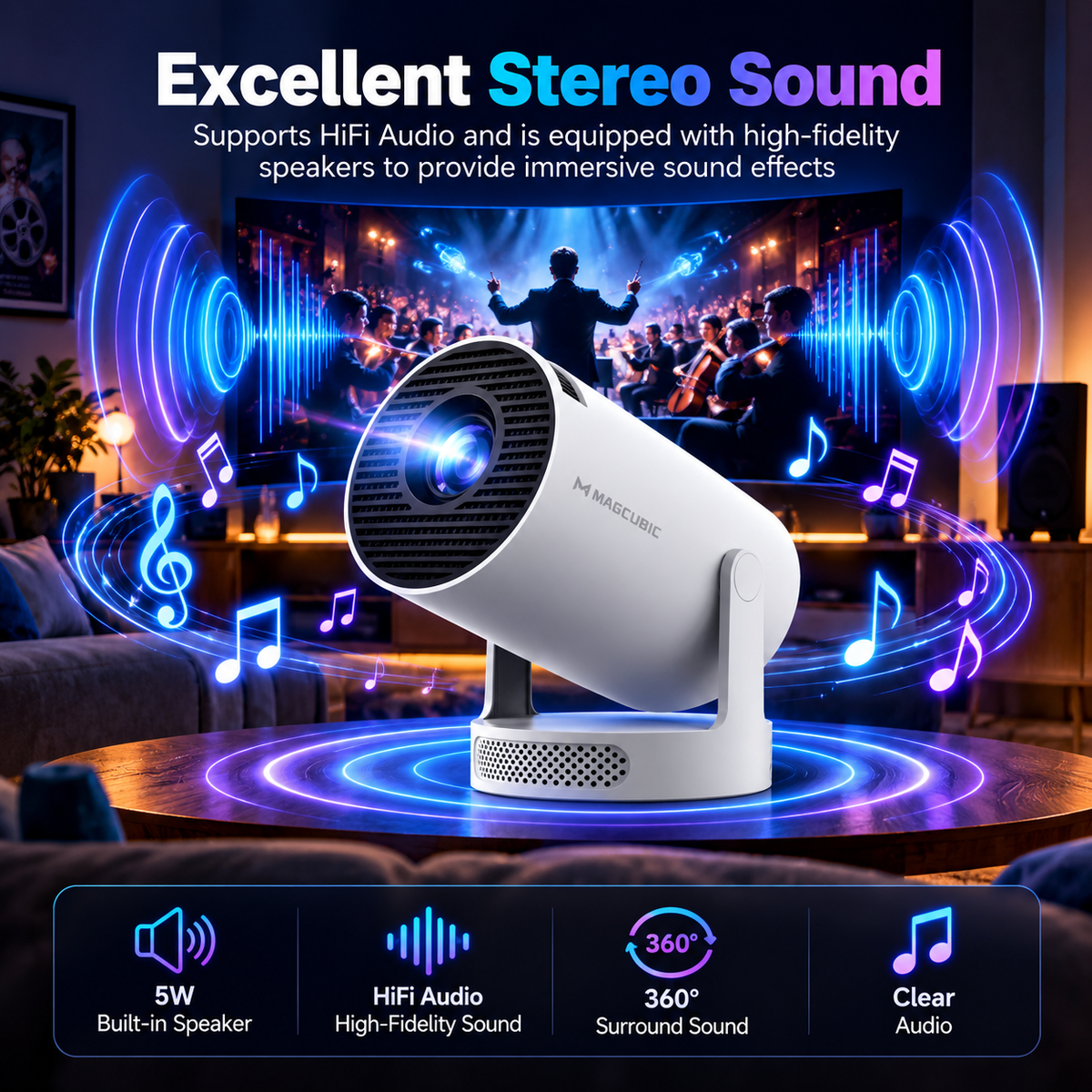 Glow Cinema™ HY300 Pro+ Smart Projector